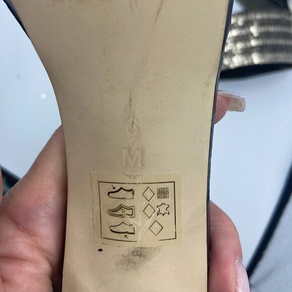 Bebe Black Silver Platform Heels Size 6 Used - Picture 4 of 6